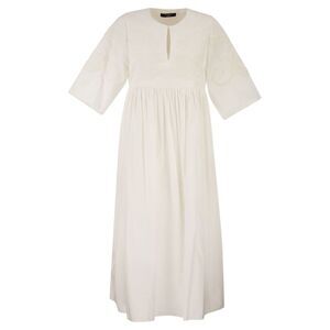 Weekend Maxmara Women Wkdtilde – Long Cotton Dress With Tone-On-Tone Embroidery